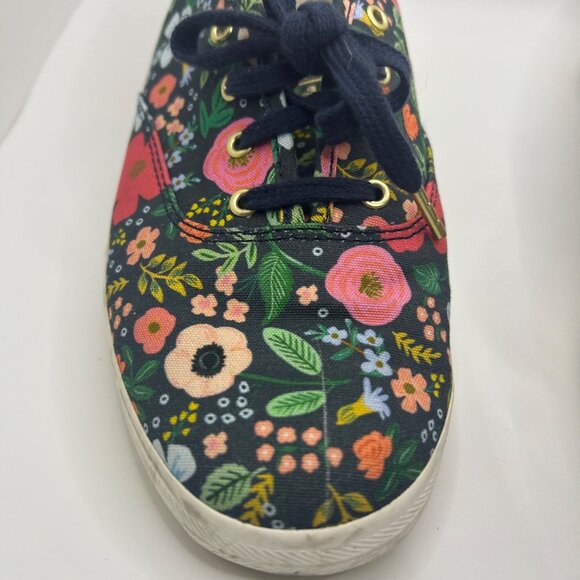 Keds Womens Floral Canvas Lace-Up Sneakers Navy Multicolor Size 8.5 - Picture 10 of 10